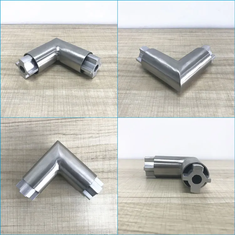 304 Stainless Steel Toilet Cubicle Partition Headrail Top Channel Corner Connector