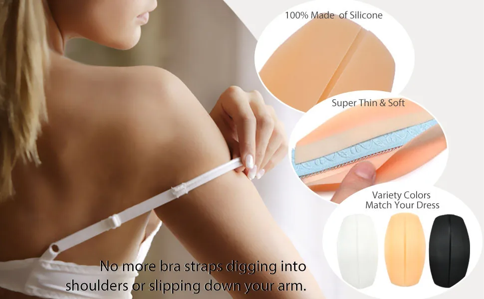 Silicone bra strap cushion non-slip Soft shoulder dents Anti-Slip strap