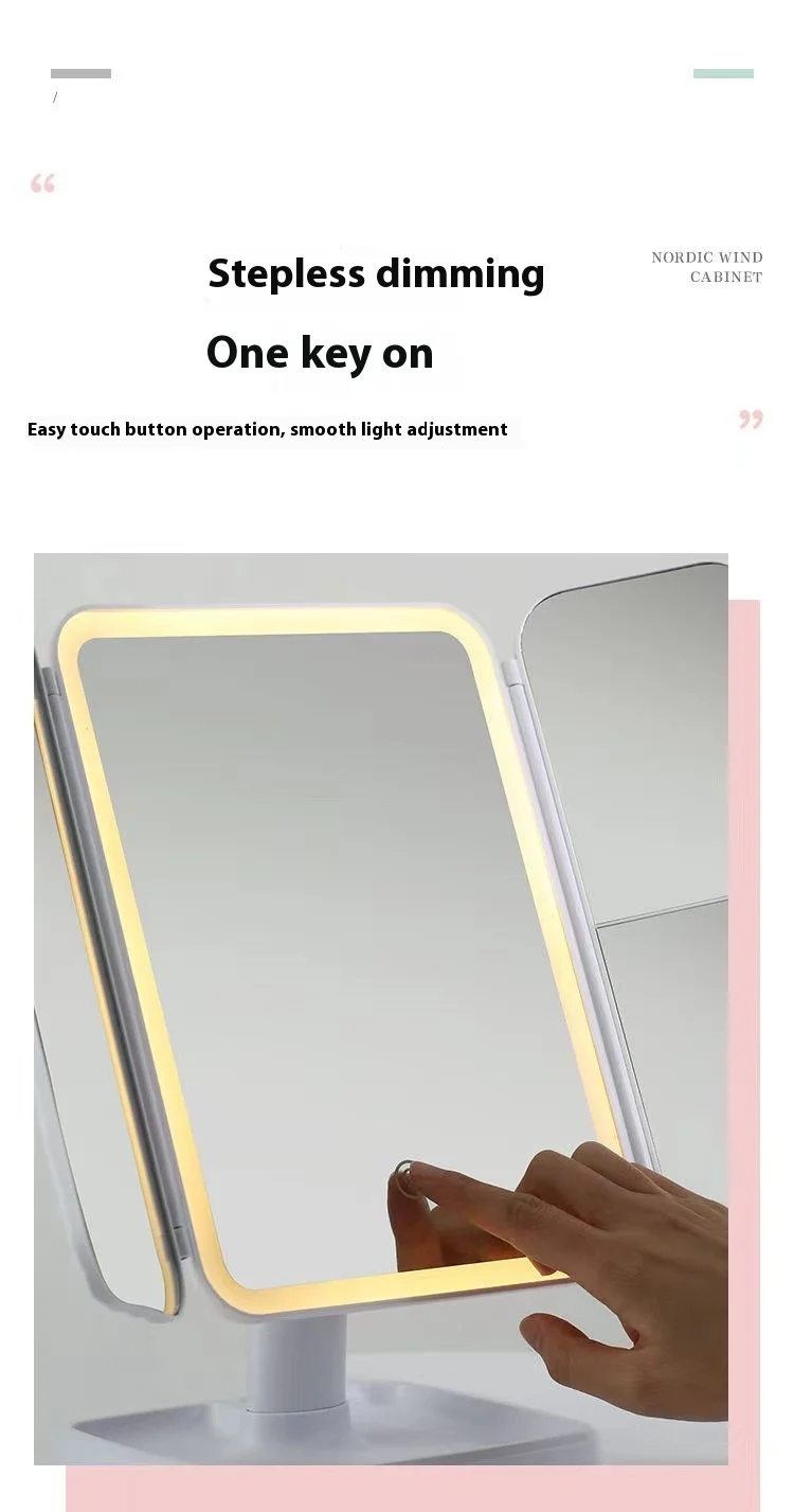 Latest Foldable Vanity LED Lighted Makeup Mirror Touch Screen 1X/2X/3X Magnification for Cosmetics