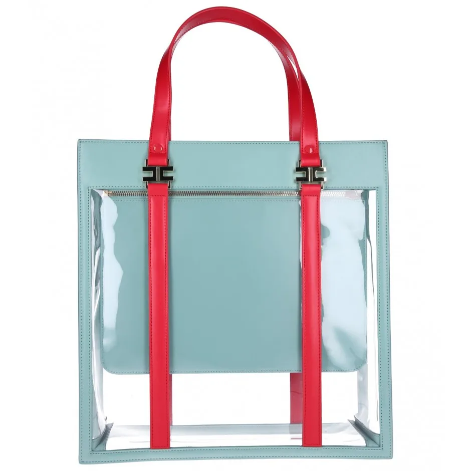 优雅透明 pvc 和 pu 购物袋女士手提袋