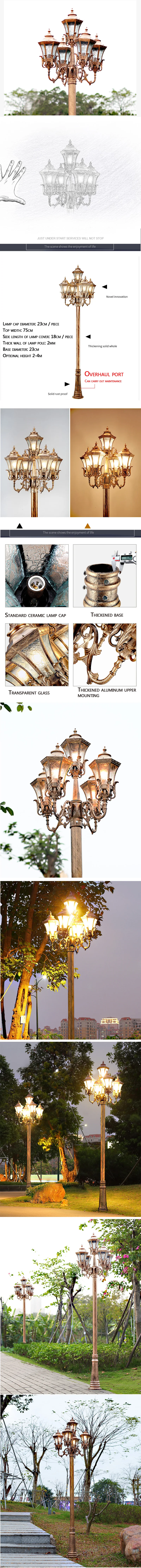 Outdoor solar electric power led garden lamp vmaxpower lighting with post outdoor light garden lamp