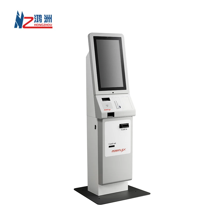 19 inch OEM WIFI lottery kiosk for hotel with scanner  cash payment ticket printer for shopping mall