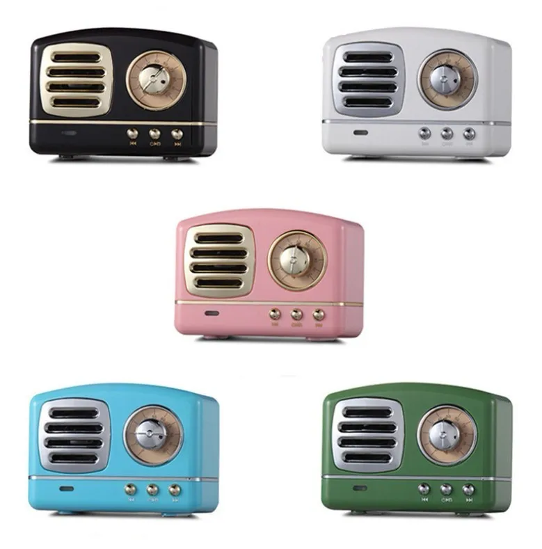 Retro Radio Bluetooth Speaker Vintage Mini Wireless Speaker Heavy Bass 3D Stereo Surround HiFi Sound TV Bluetooth Speaker - ANKUX.COM