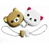 Low set up charge cute PVC Cartoon Bear Headphone Adapter Headphone Audio Splitter