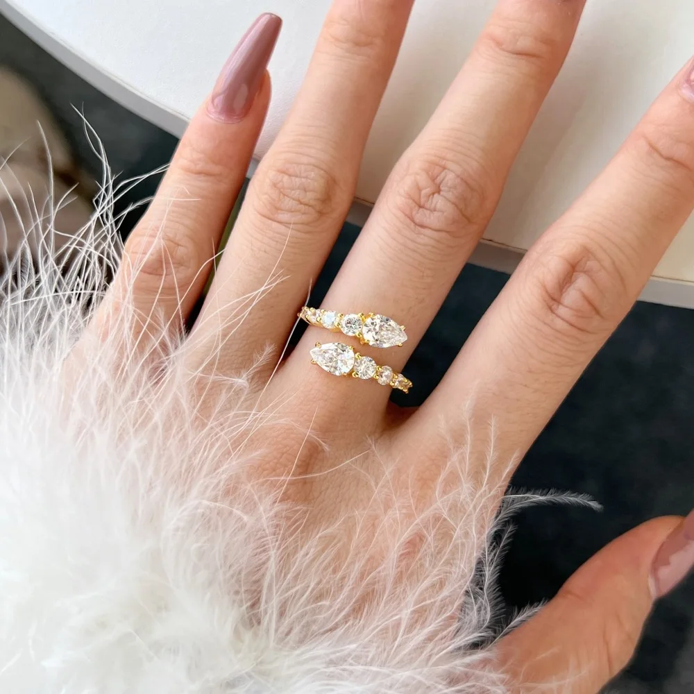 S925 Sterling Silver Niche Ins Fashion Light Luxury Ring for Women Snake-Shaped Wrapped Lab Diamond Rattan Man Silver Ring