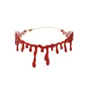 creative blood necklace halloween party red blood necklace
