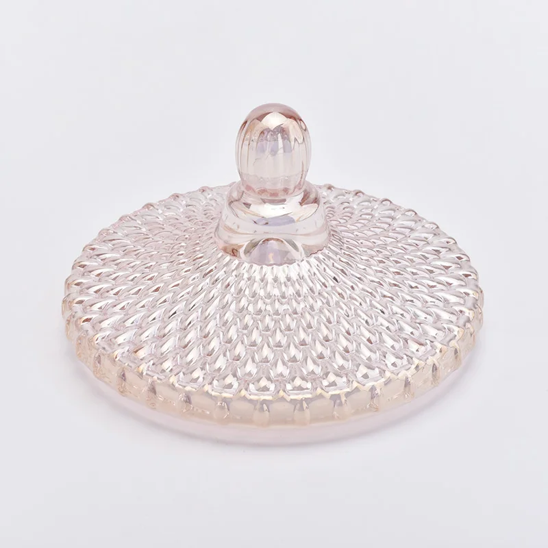 Pink Glass Candle Jar With Lids Wholesale
