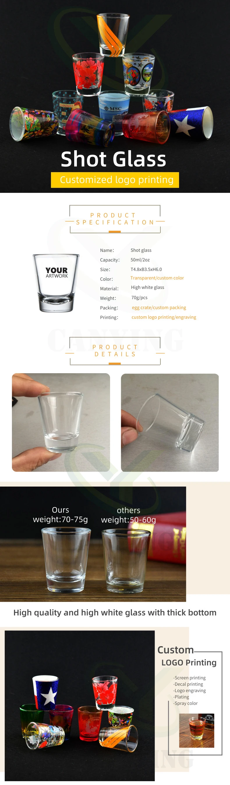 custom bullet shot glass