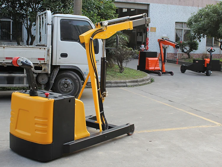 1.2 Ton Mini Electric Floor Crane Mobile Portable Crane Construction Works China 2x12v/70ah DC24/0.7KW RED YELLOW Spare Parts