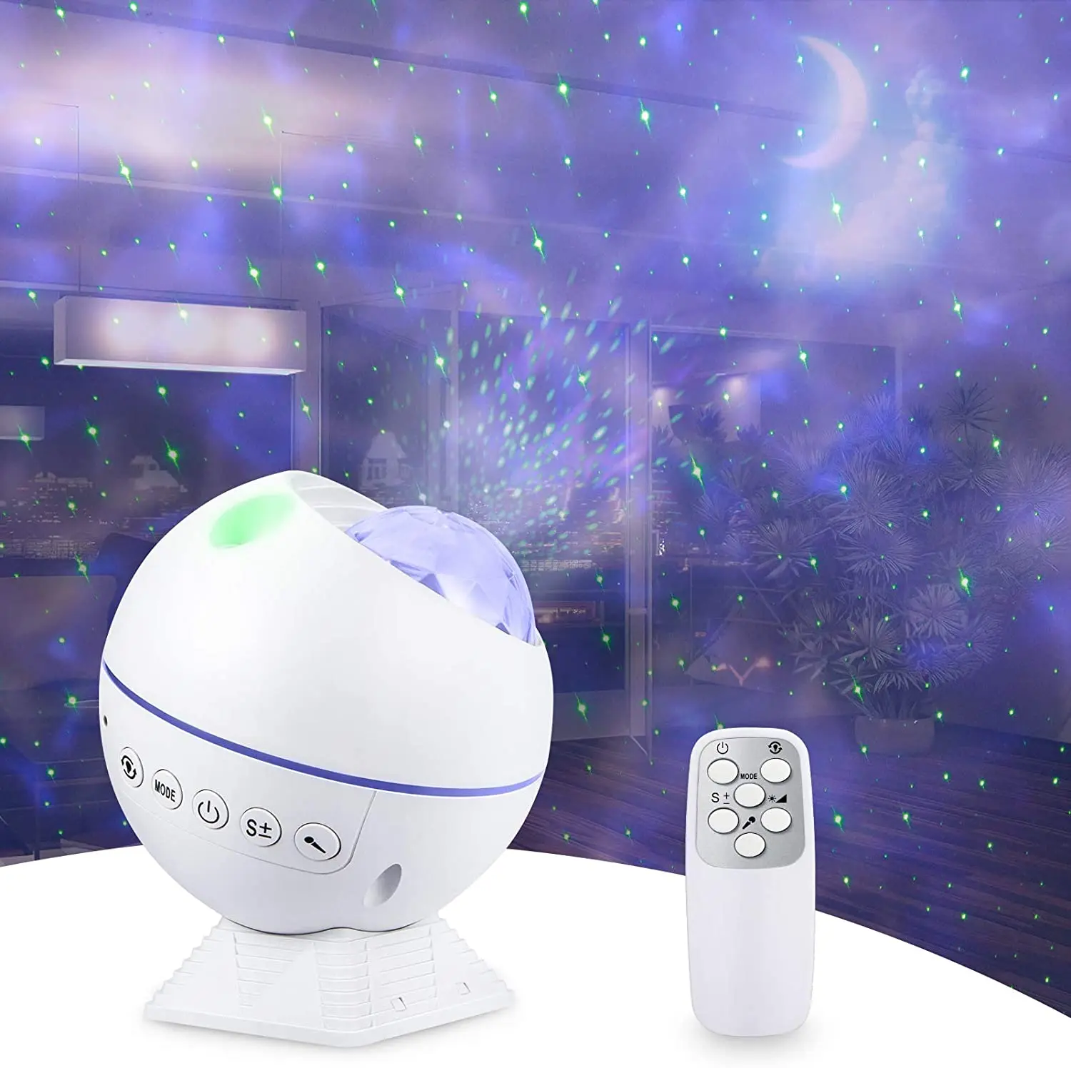 YZORA Smart Star Night Light Projector Galaxies Effect Light Starry Nebula Ocean Wave LED Laser Lamp for Bedroom