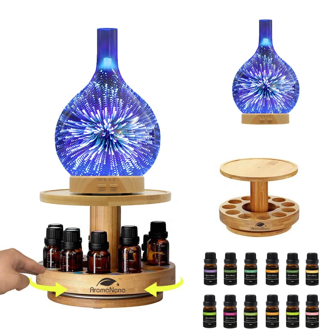 

aromatherapy diffuser essential oil carousel bamboo diffuser holder,1 Piece