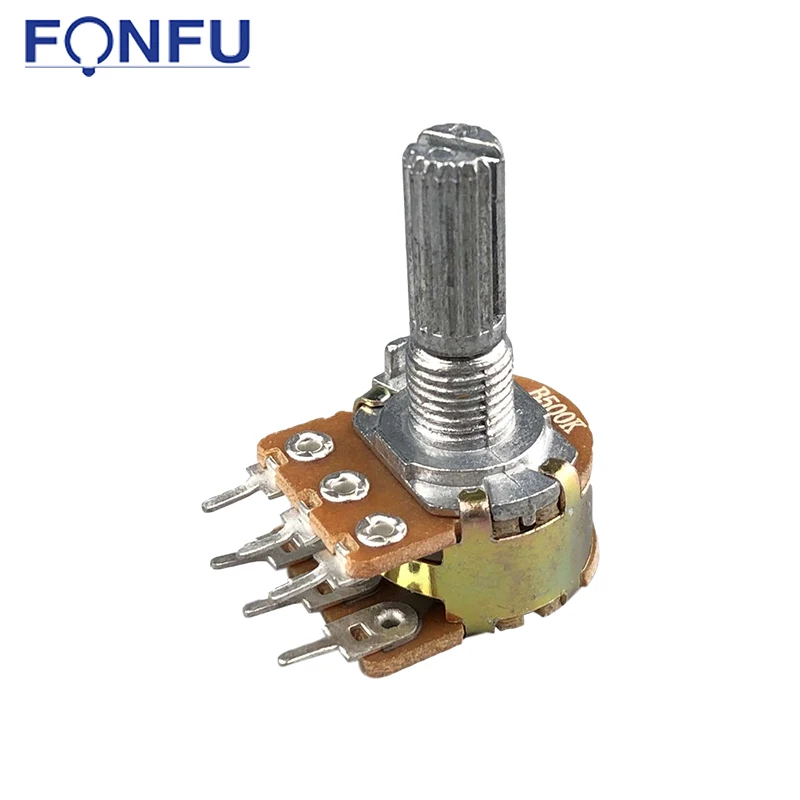 Wh148 B500k 15mm Linear Taper Rotary Carbon Duplex 6pin Single Rotary