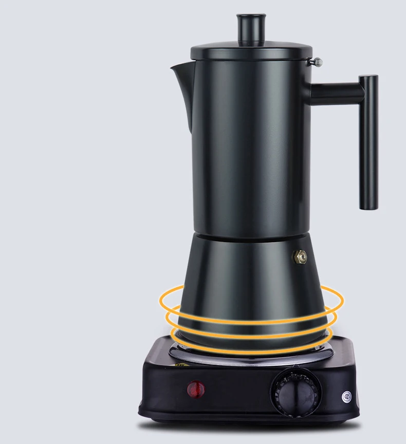 Custom Logo Stovetop Espresso Maker Stainless Steel Italian Coffee Machine Maker 3Cup 6Cup Moka Pot Induction Espresso Pot supplier