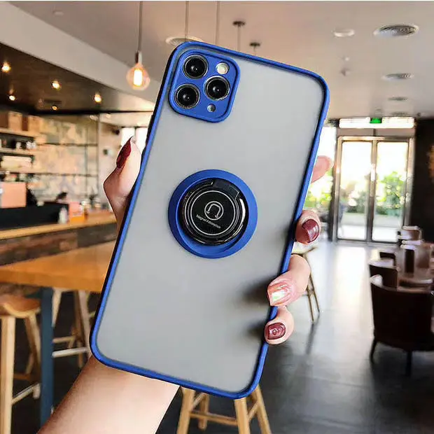 for REALME X50 5G Drop proof matte Magnet adsorption ring holder car phone case For REALME case
