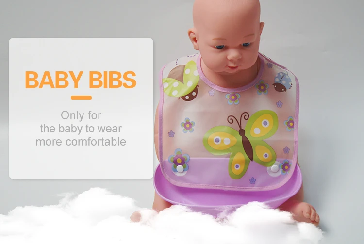 Baby Bibs with Food Catcher Waterproof Silicone Bibs for Babies Colorful and Detachable Washable