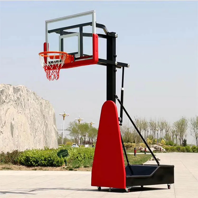 Adjustable Basketball Hoop Standard Basket Ball Hoop With Tempered Glass Backboard 