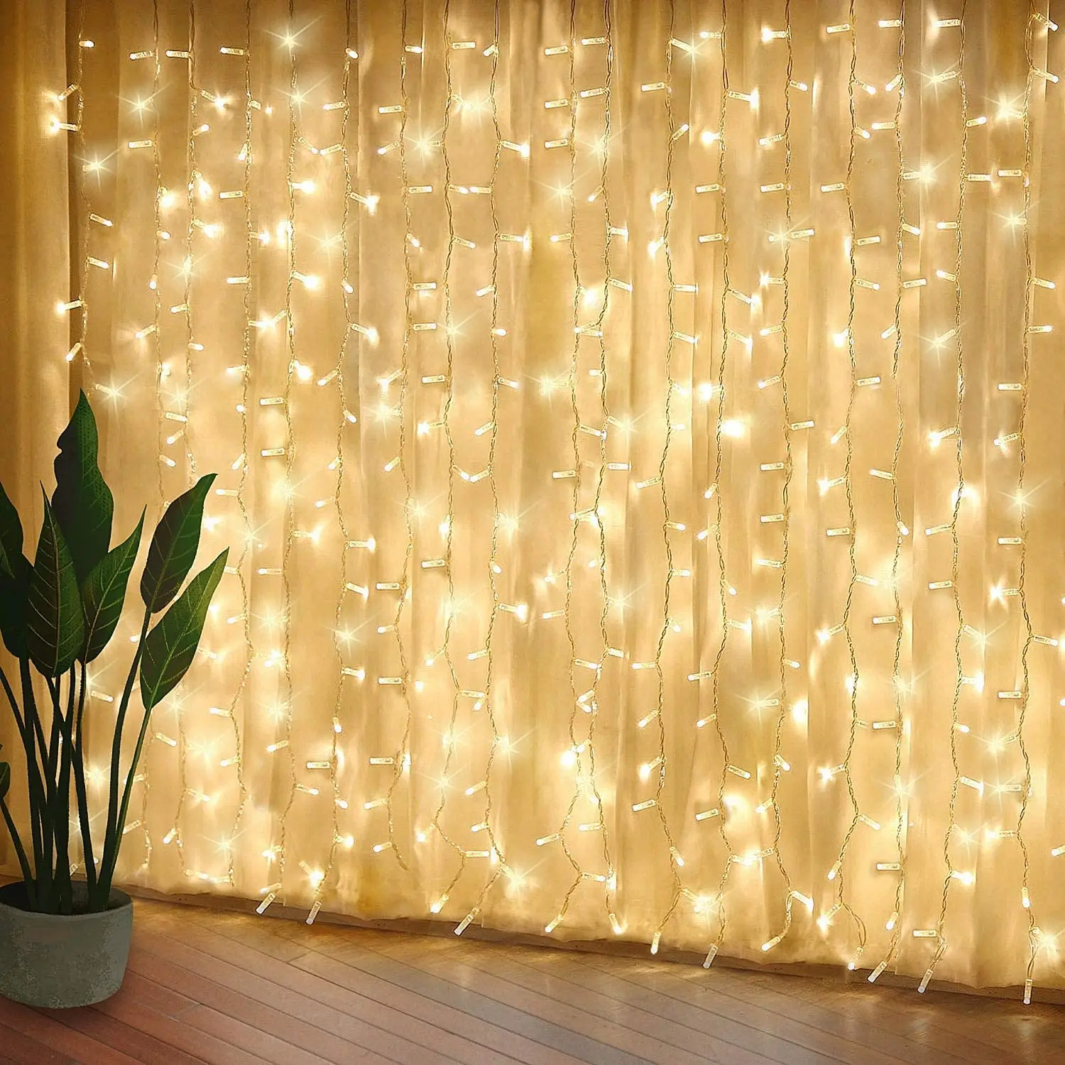 Waterproof 300 LED Curtain String Lights Power Wire for Indoor Outdoor Lighting Decoration Christmas luces