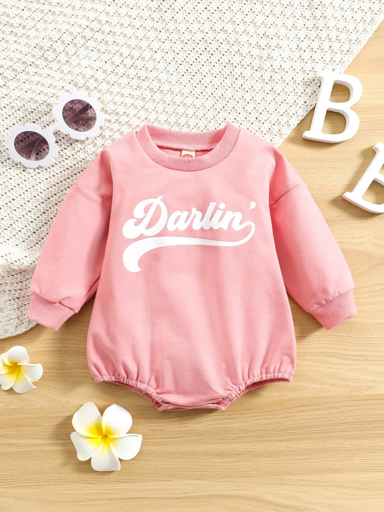 2023 Rainbow Letter Printed Baby Girl Boy Crewneck Sweatshirts Bubble Onesie Long Sleeve