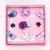 9Pcs Baby Bow Flower Hairgrips Set Cute Rabbit and Elephant Hair clips Wholesale Hair Clips Set Kids Hair Accessories