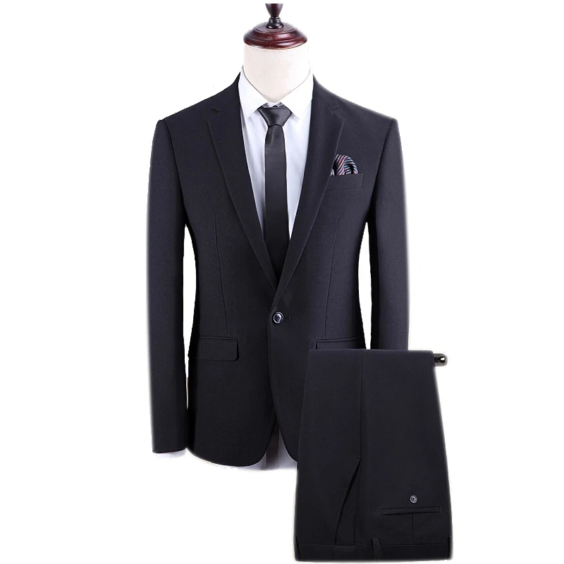 Wholesale Custom Fashion Slim Fit Formal Business Black Suit For Man ...