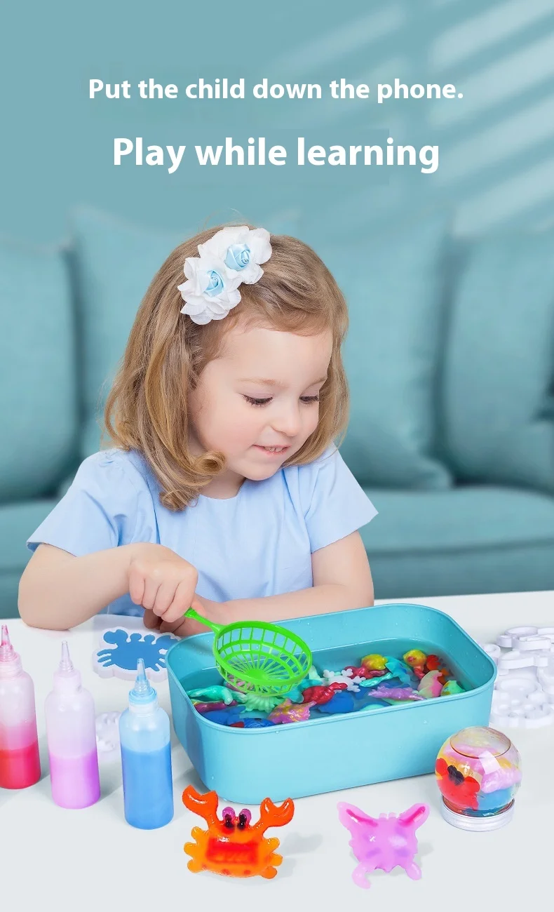 For Magic Water Elf Girl DIY Bottle Handmade Magical Plastic Material Educational Toy Set Box for Kids and Babies