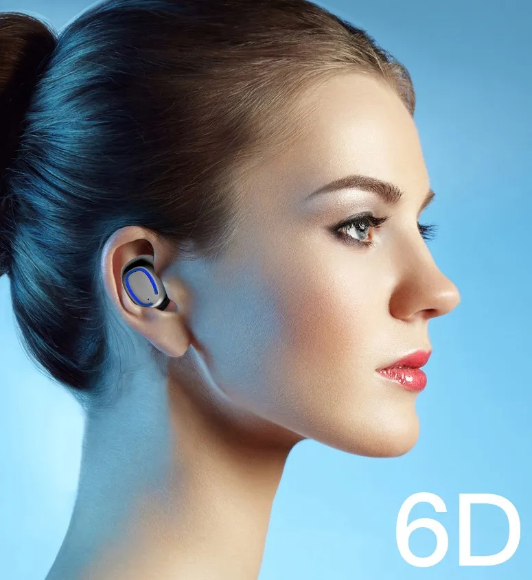 2019 high quality waterproof tws mini earbuds odm 6d wireless earbuds 5.0