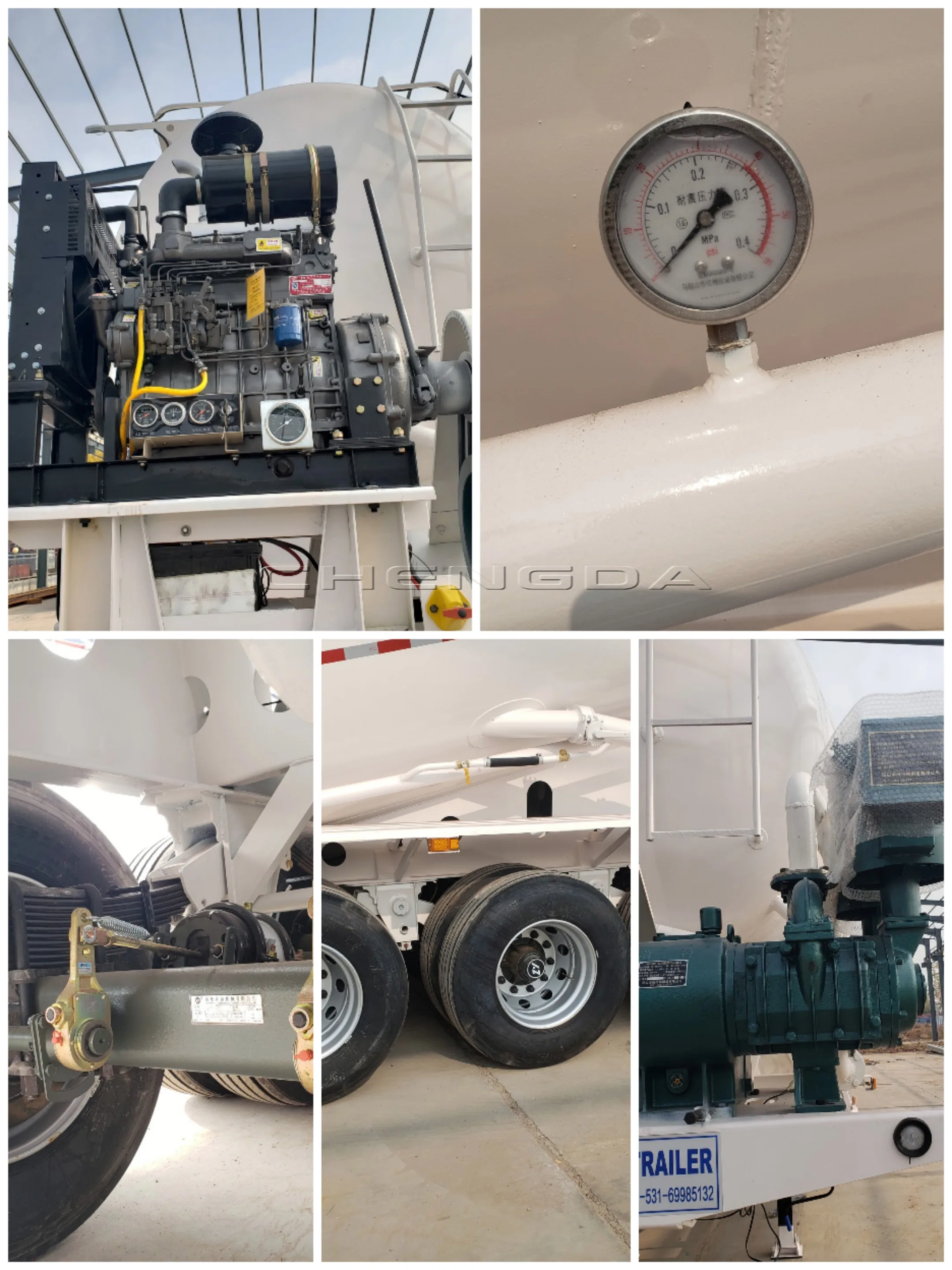 cement truck powder semi trailer details