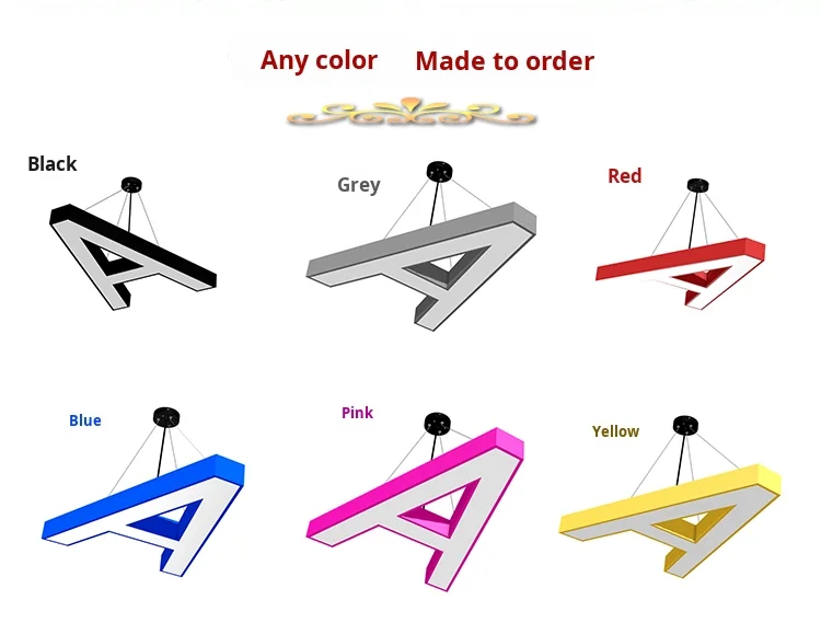 product modern style letter shaped led ceiling chandelier customized design for kindergarten studio library classroom-11