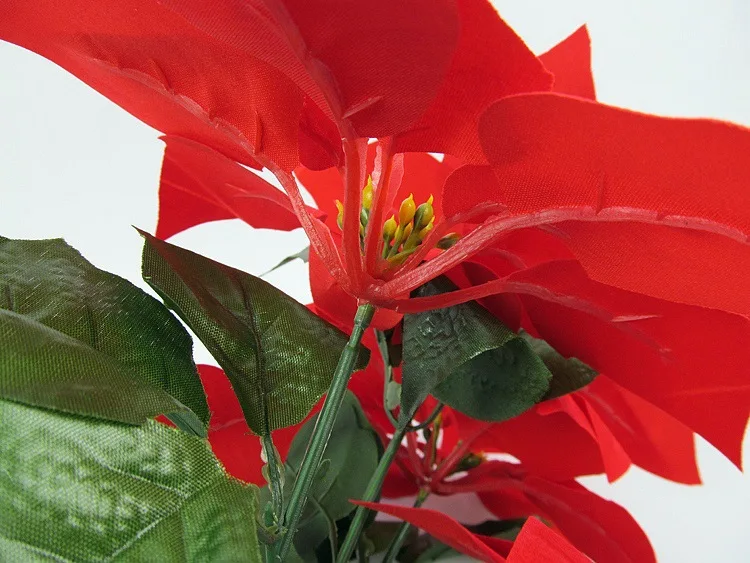 47cm Silk Flowers Christmas Flower Poinsettia Artificial For Home Decor ...