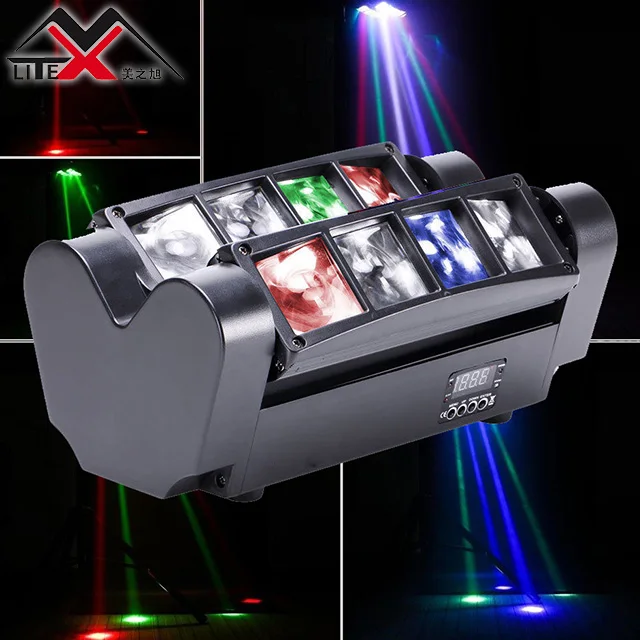 Hot sell 4in1 RGBW mini eight eyes spider led sharpy beam moving head stage lights studio equipment for Party Nightclub lights