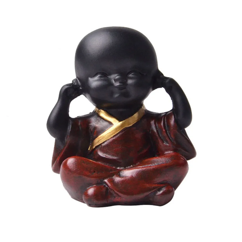 Small Buddha Statue Cute Monk Resin Handicrafts Figurine Ornament Home Decor Art 