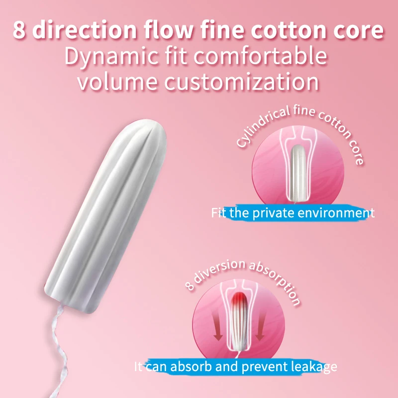 Custom Organic Pearl Applicator Tampon With Mini Normal Super Plus