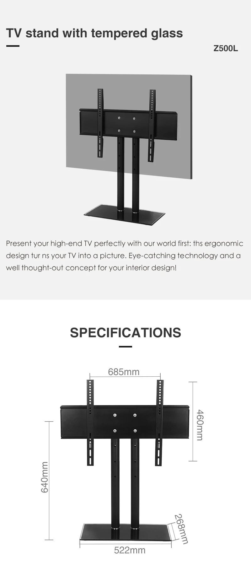 600x400mm Universal Desktop Tv Stand 32"70" Inch Tv Wall Bracket Buy
