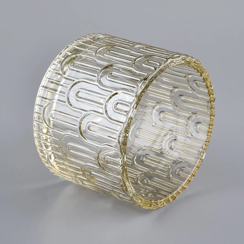 Wholesale Luxury glass candle jar with lid for candle making