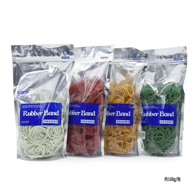 Colorful Natural Rubber Band For Barber Salon Long Hair / Multi Solid