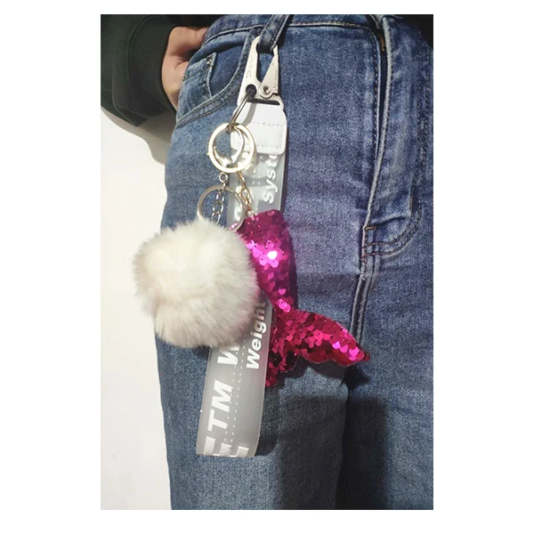 

Fashion Pom Pom Keychains,5 Pieces, 9 colors