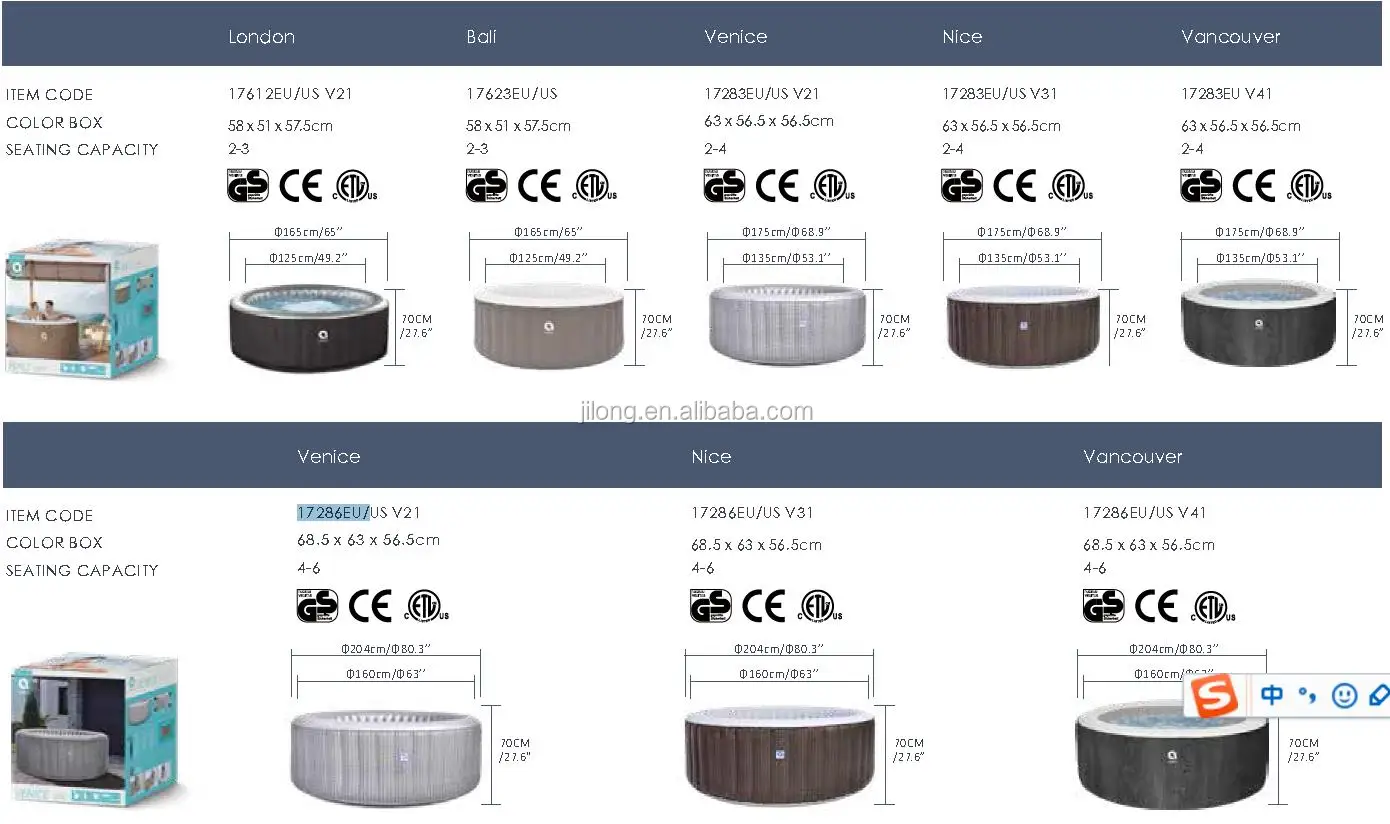 4 People Avenli Inflatable Spa 17612eu London Hot Tub Piscina Buy