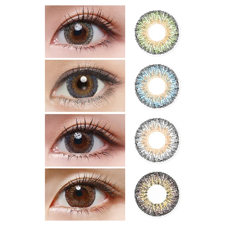 2mm gray color contact lens 3tone color