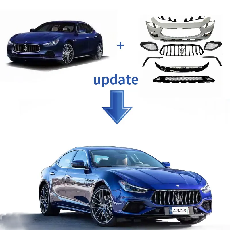Body Kit For Maserati Ghibli Bodykit Front Bumper Grilles Lip Set With
