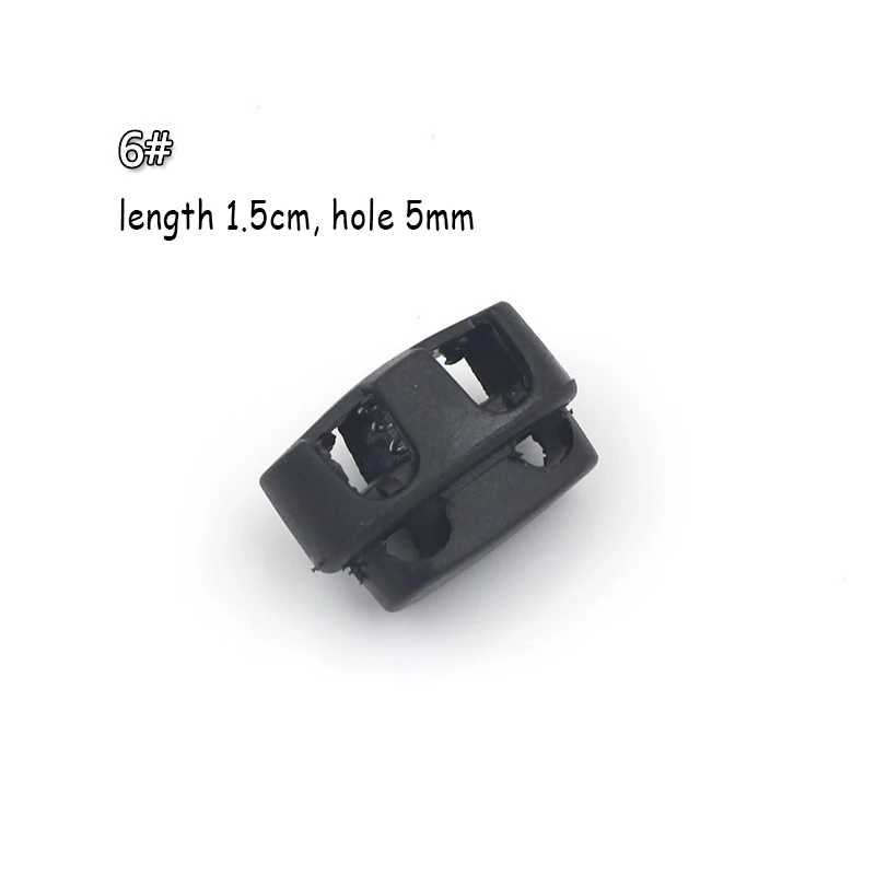 Custom Size Black Wholesale Adjustable Double 2 Hole Plastic Cord Lock