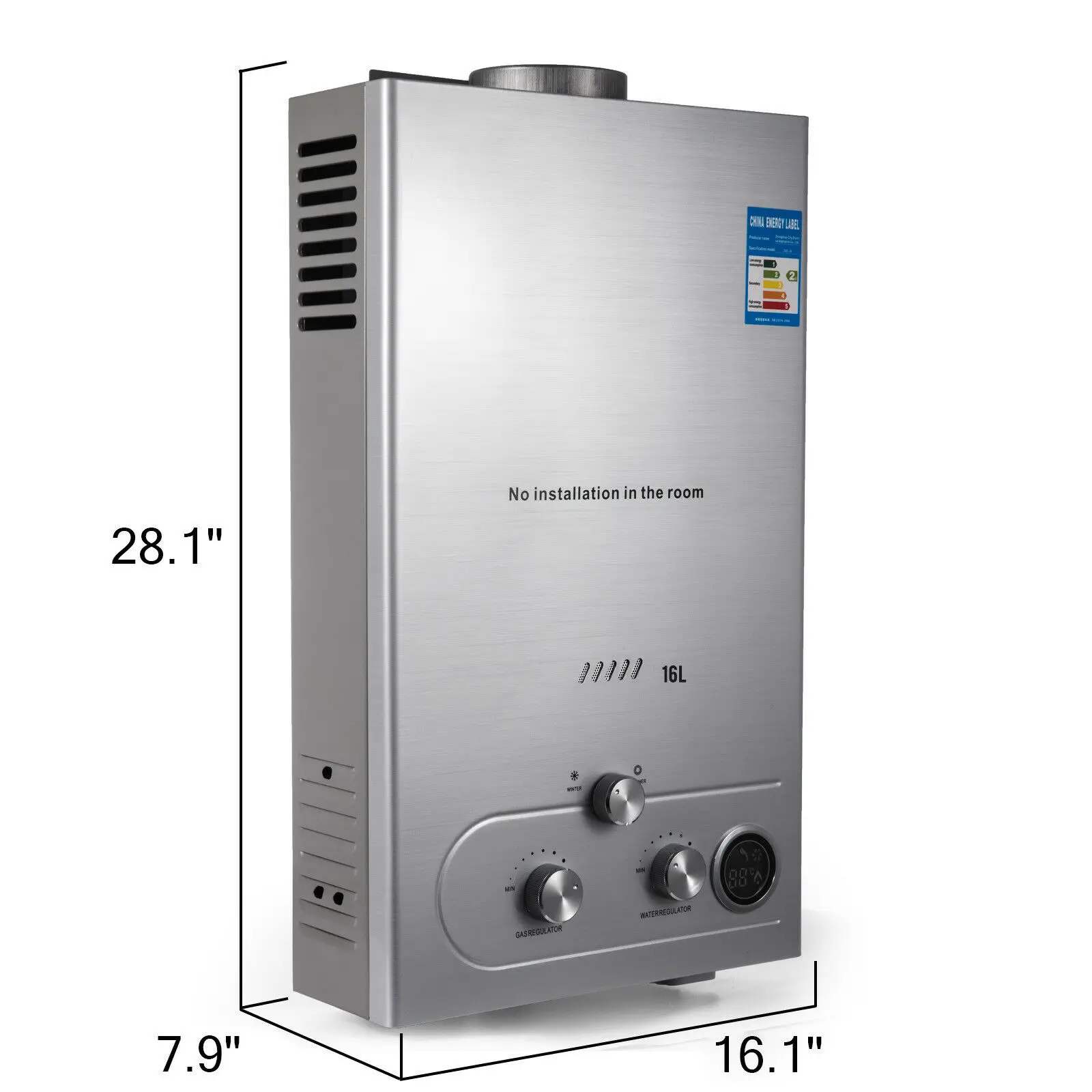 
16L Natural Gas Hot Water Heater Tankless Instant Boiler 