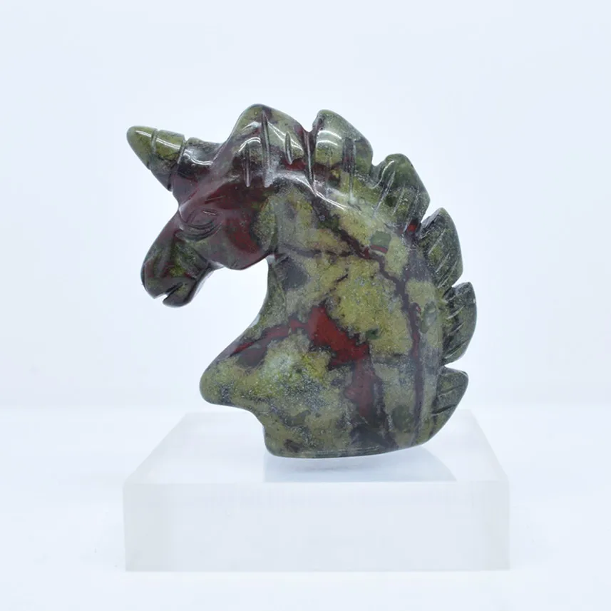 hand carved natural dragons blood small crystal unicorn
