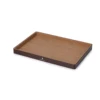 OEM 400*300*30mm oblong coffee leather tray serving for hotel room supply