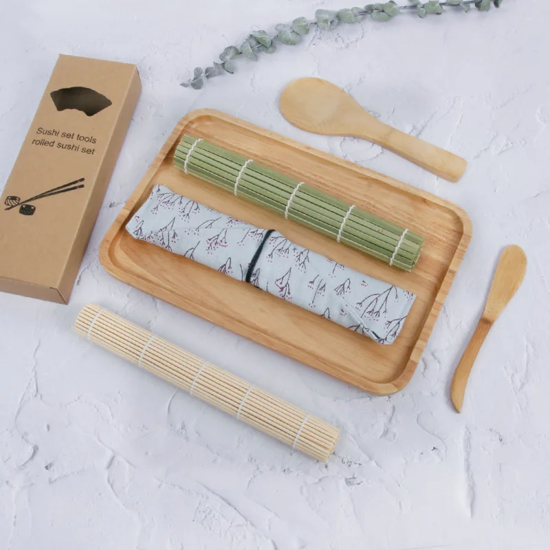 High quality Healthy Handmade Bamboo Sushi Tool Sushi Mat With Fancy Bag Professional Maker Sushi Kit