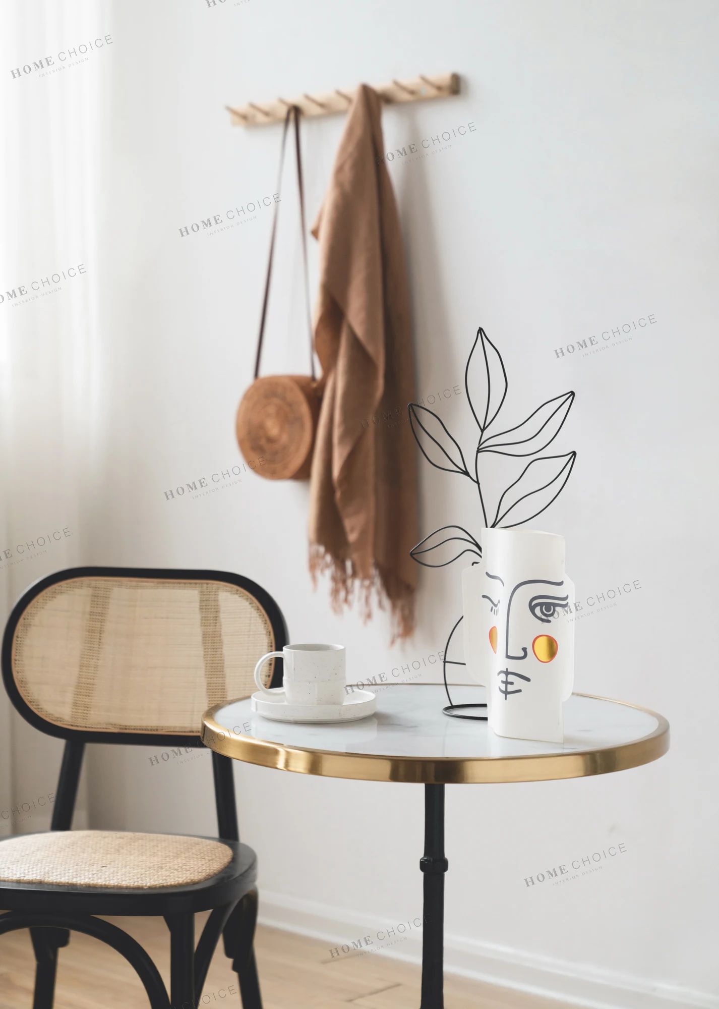 2020 New nordic interior black metal iron table deco face flower leaf minimalist deco craft for home