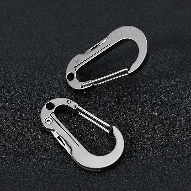 Outdoor Survival Titanium Alloy Key Carabiner Lightweight Multi-Function Camping Tool Knife Steel Material for Tours Outdoor