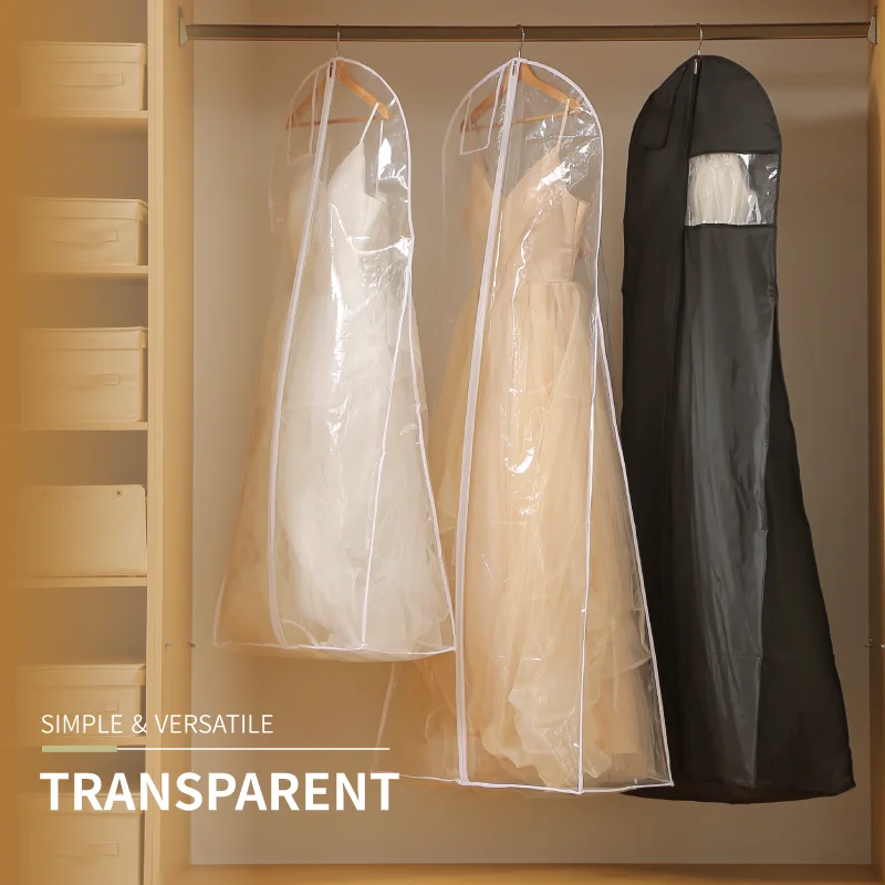 long dress protector bags 65" Gusseted Hanging Garment Bags for Travel Long Dress Cover Water Resistant