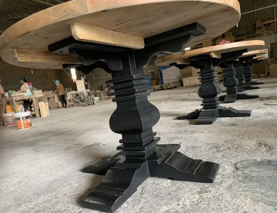 Vietnam Antique Recycle Wood Round Dining Table Sk470 Buy Dining