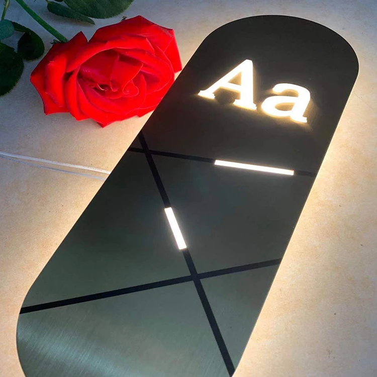 Hotel acrylic led back light signs electronic door plates room number plates