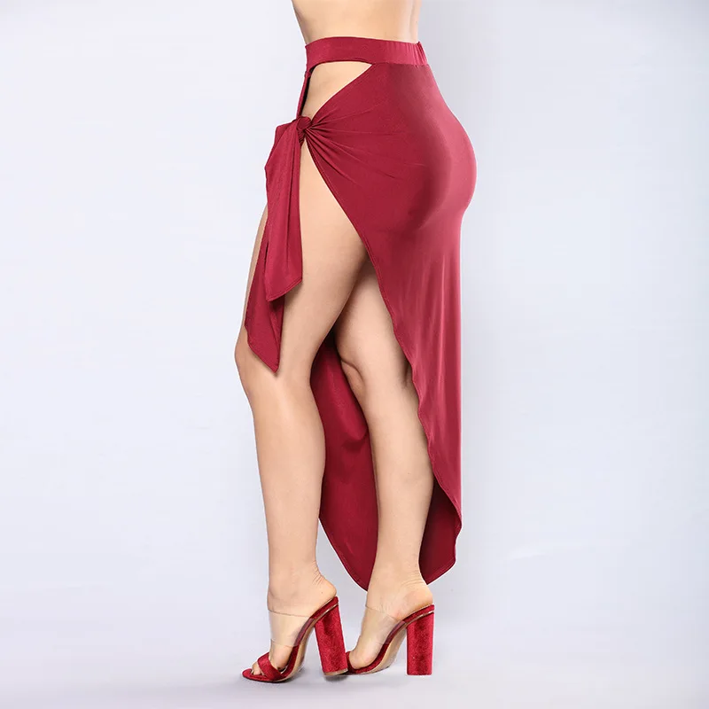 2 Piece Halter Sleeveless Straps High Slit Sexy Clothing Pierced Woman Dress Buy Women 2 Piece 0386